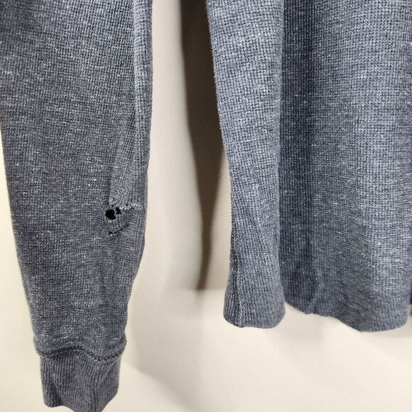 Diesel Gray Minimalist Long Sleeve 4 Button Henley Thermal Shirt Size Large - Picture 5 of 12